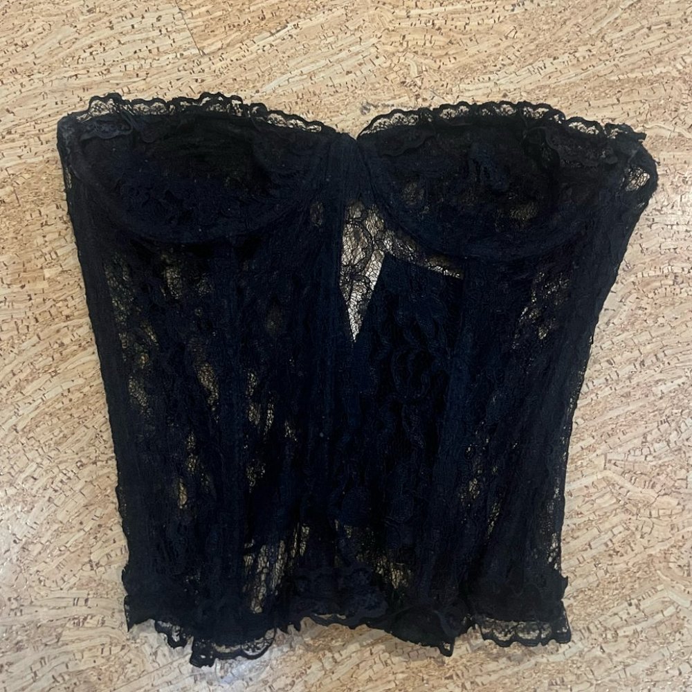 Black Strapless Corset Top